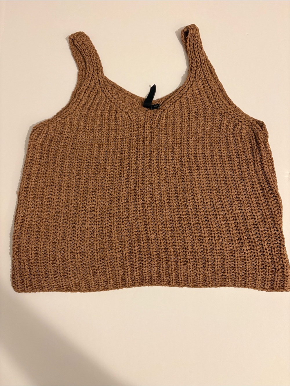 moon & madison Tan Crocheted Knit Tank